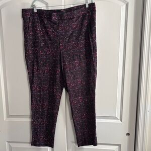 torrid Black Cropped Pull-On Pants with Pink Speckle